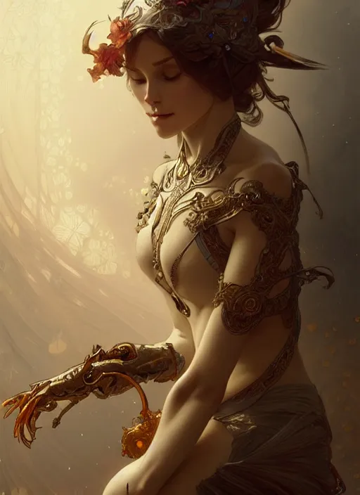 Image similar to cute anthropomorphic, fantasy, intricate, elegant, highly detailed, digital painting, artstation, concept art, wallpaper, smooth, sharp focus, illustration, art by artgerm and greg rutkowski and alphonse mucha