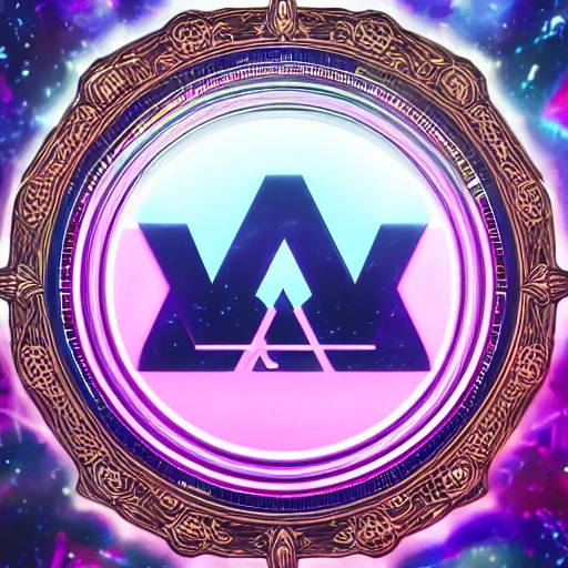 Image similar to a and w vaporwave logo, digital art, cosmic, 3 d high definition, trending on art station, photorealistic, high resolution, 8 k, octane, hyper detailed, insane details, intricate, elite, ornate, elegant trend, highly detailed and intricate, sharp focus, photography, unreal engine