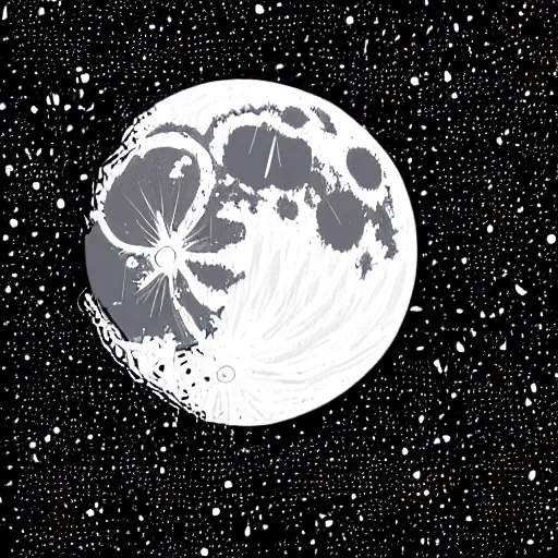 Prompt: beautiful detailed vector art of the moon