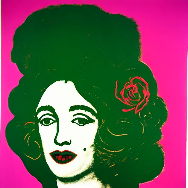 Prompt: a beautiful painting medusa's head is in the rose, by by andy warhol and henri matisse painting