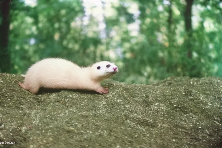 Image similar to a photo of a slowbro ferret in its natural habitat, kodak ektachrome e 1 0 0 photography