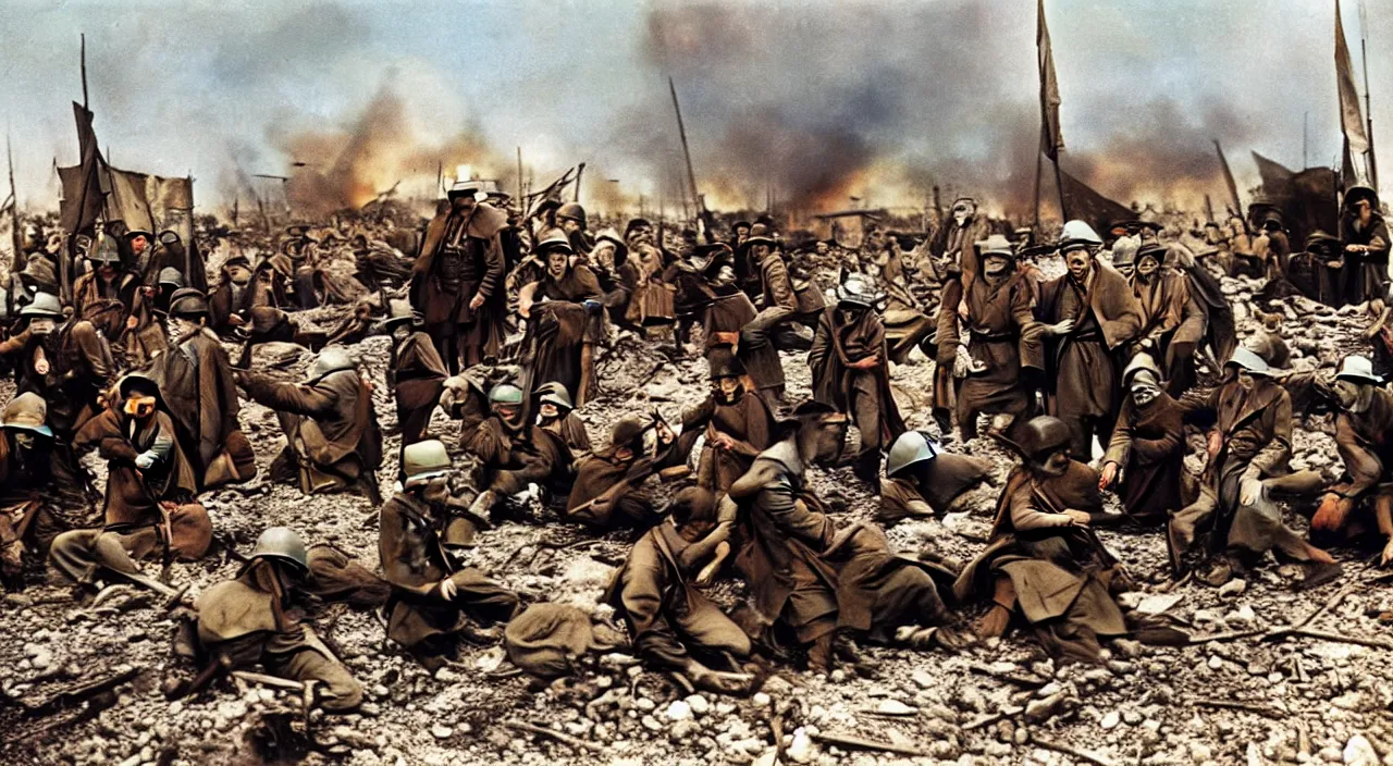 Image similar to first-world-war,colorised,photograph