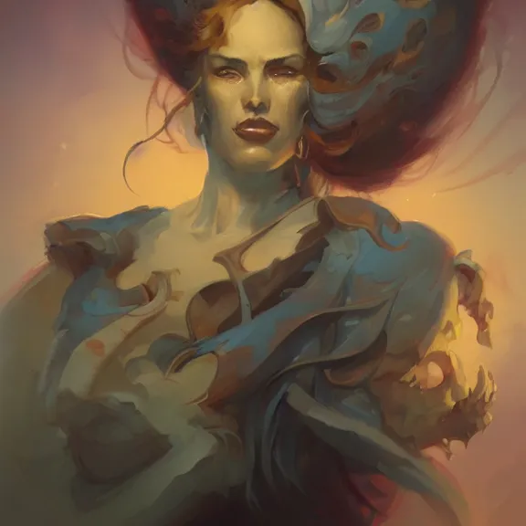 Prompt: a highly detailed portrait in the style of peter mohrbacher and in the style of michael whelan.