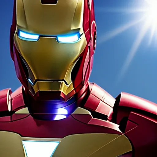 Image similar to Iron Man in a Jesus pose 4K quality superrealistic