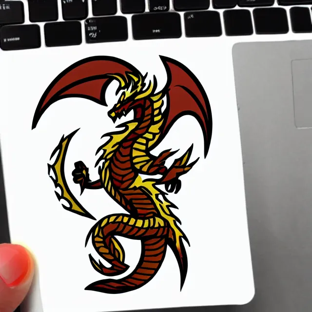 Image similar to svg sticker art of a dargon