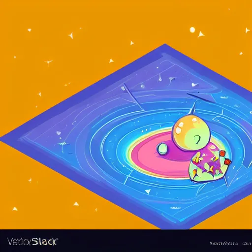 Image similar to cute isometric galaxy