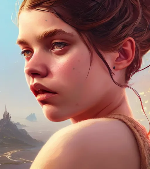 Image similar to highly detailed portrait of barbara palvin in gta v, stephen bliss, unreal engine, fantasy art by greg rutkowski, loish, rhads, ferdinand knab, makoto shinkai and lois van baarle, ilya kuvshinov, rossdraws, tom bagshaw, global illumination, radiant light, detailed and intricate environment