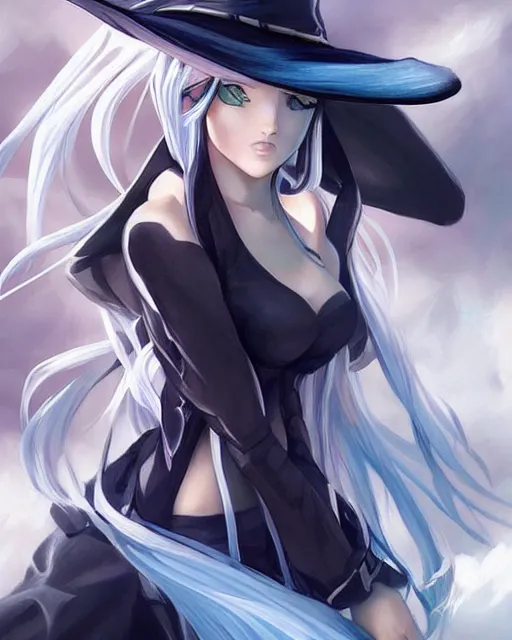 Prompt: beautiful portrait of a Witch who looks like Esdeath, Akame Ga Kill anime character design by Ross Tran, artgerm detailed, soft lighting