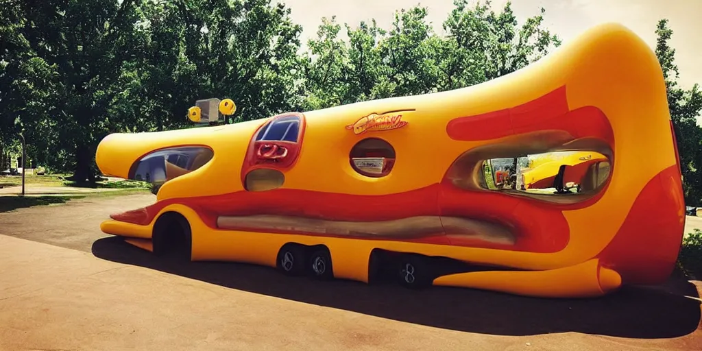 Image similar to “Futuristic Oscar Meyer Wienermobile”