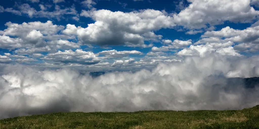 Prompt: waterfall of clouds in the sky