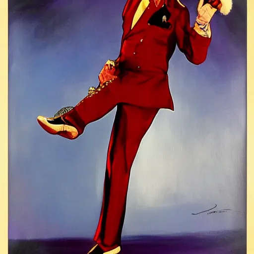 Image similar to a painting of morris day in the style of rolf armstrong.