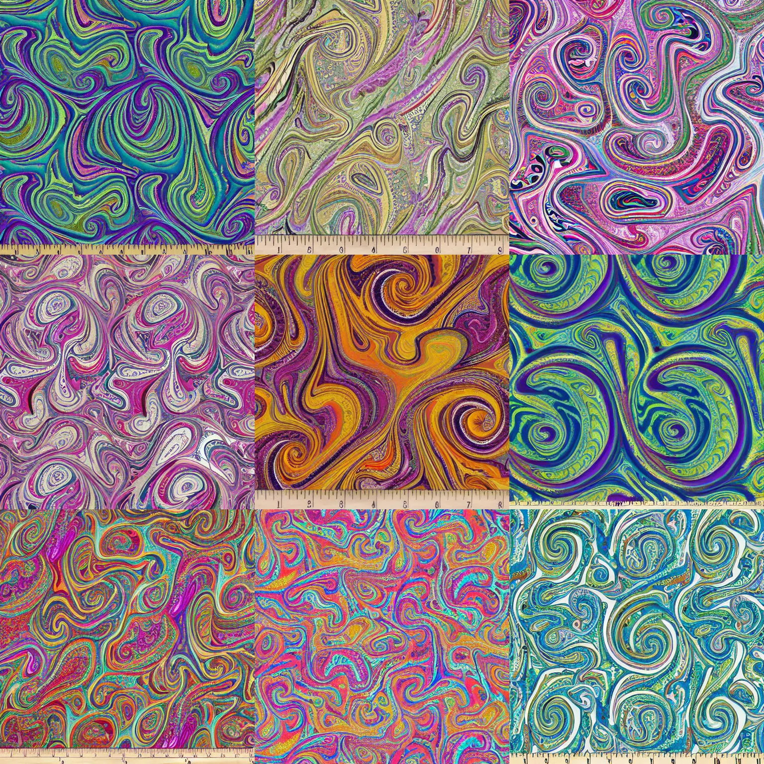 Prompt: swirling maze fractal organic paisley marbled multicolor