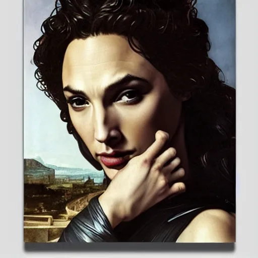 Image similar to gal gadot as medusa by caravaggio