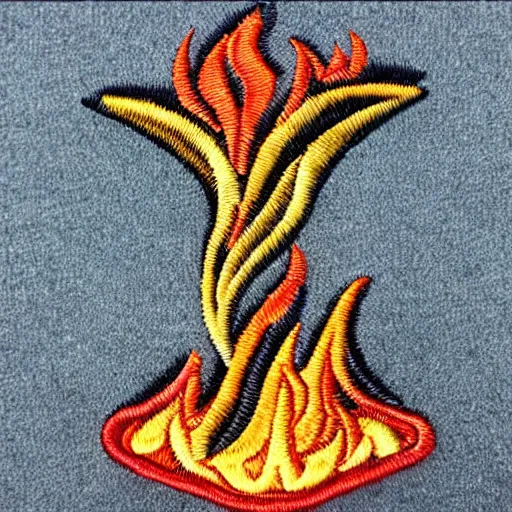 Image similar to fire station flame embroidered patch retro design