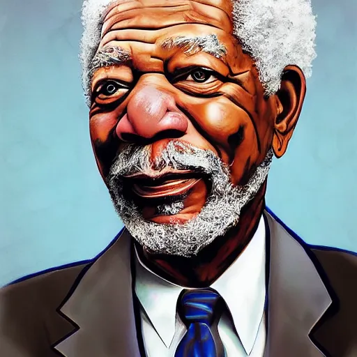 Prompt: Photorealistic winged Morgan Freeman