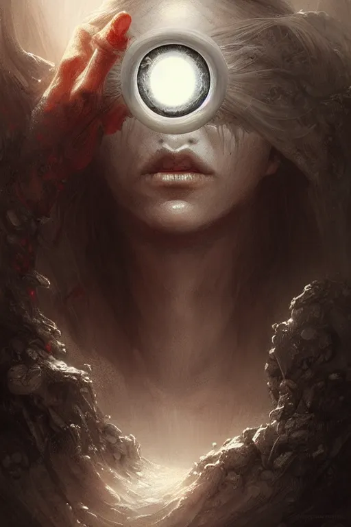 Image similar to cyclop from mythology, one - eyed man, by wlop, by luis royo, by peter mohrbacher, concept art, digital illustration, intricate, masterpiece, elegant, super detailed, unreal engine rendering, smooth, sharp focus, artstation hq