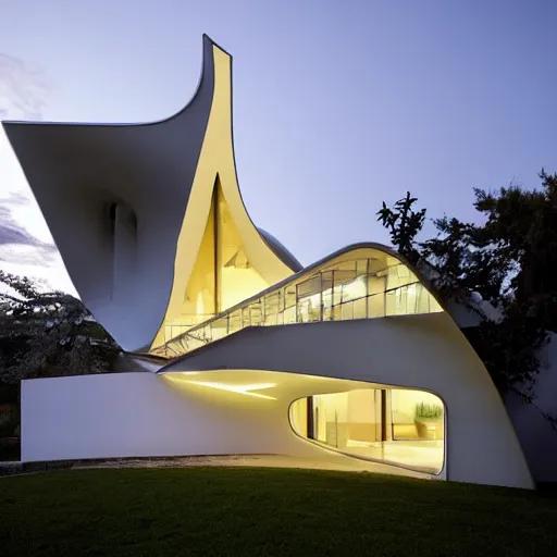 Image similar to house designed by zaha hadid