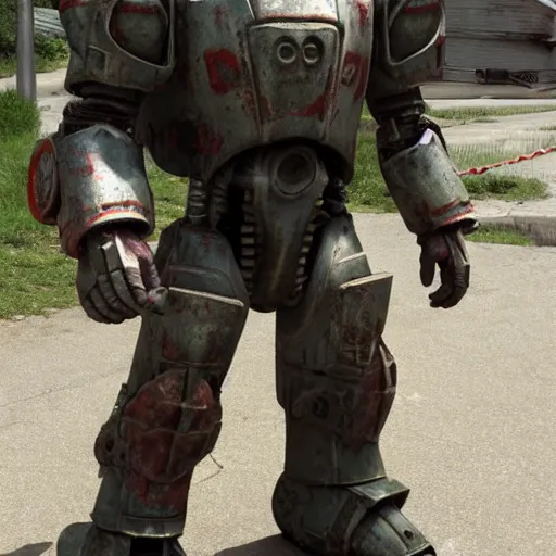 Prompt: power armour from Fallout TV Series