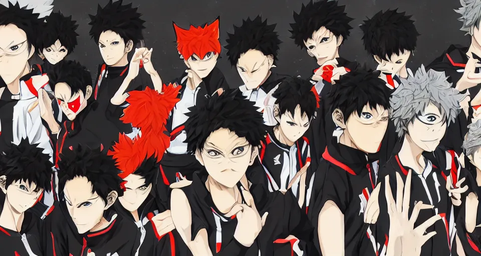 Prompt: Haikyuu wearing mirrors-edge style clothes and a kitsune mask.