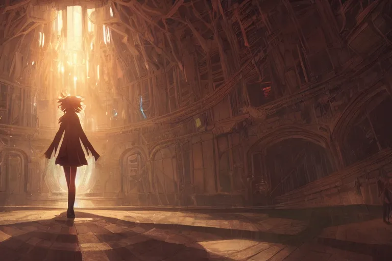 Image similar to labyrinth, single centered subject, mid shot, ambient lighting, detailed face, by makoto shinkai, stanley artgerm lau, wlop, rossdraws