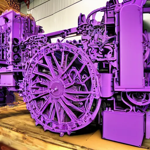 Image similar to large purple intricate machine photorealistic