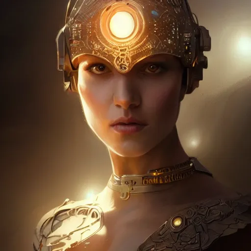 Image similar to cyborg princess of the light, fantasy, intricate, elegant, highly detailed, digital painting, artstation, concept art, smooth, sharp focus, illustration, by artgerm and greg rutkowski