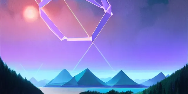 Image similar to abstract hexagonal cubes all interconnected to each other in a block chain, atmospheric lighting, intricate, volumetric lighting, beautiful, sharp focus, ultra detailed, in the art style of bowater charlie, brom gerald, lake baikal in the background, astrophotography