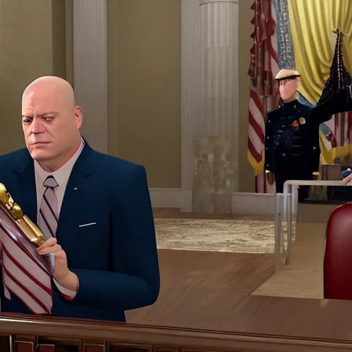 Image similar to Hank Schrader presidential inauguration, ultra intricate, ultra detailed, 8k, cinematic,