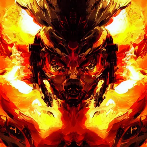 Image similar to satanic astronaut deity ominous evil melting inferno fractal fractalizing yoji shinkawa apophasis by rutowski bussiere andreas rocha