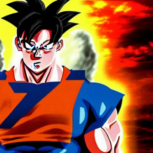 Prompt: john cena as goku, dragonball z, movie poster, high detail, shirtless, muscle, professional photography