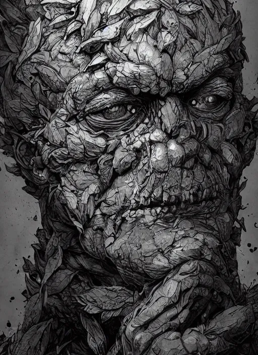 Image similar to portrait, a monster made out of pot leaves, watercolor, dramatic lighting, cinematic, establishing shot, extremely high detail, foto realistic, cinematic lighting, pen and ink, intricate line drawings, by Yoshitaka Amano, Ruan Jia, Kentaro Miura, Artgerm, post processed, concept art, artstation, matte painting, style by eddie mendoza, raphael lacoste, alex ross