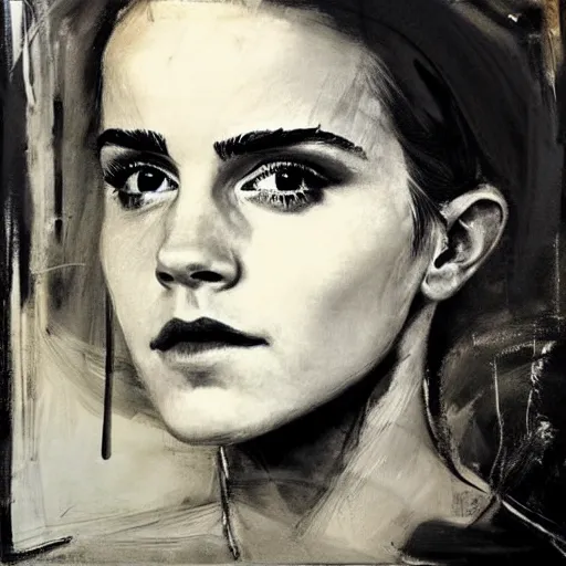 Image similar to portrait of emma watson, artwork by guy denning,