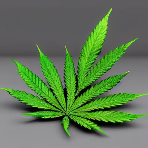 Prompt: weed leaf, marijuana leaf, on fire, burning, 3D render, 3D model, highly-detailed fire