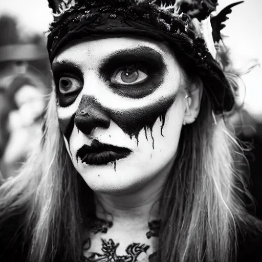 Image similar to portraits from a goth festival