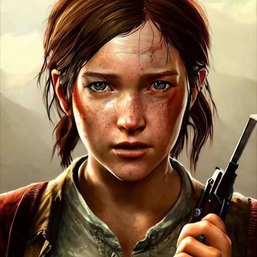 Sarah from TLOU, highly detailed, digital painting,, Stable Diffusion