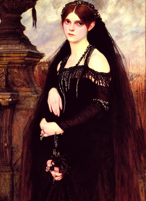 Image similar to gothic princess portrait. by william henry hunt, highly detailded