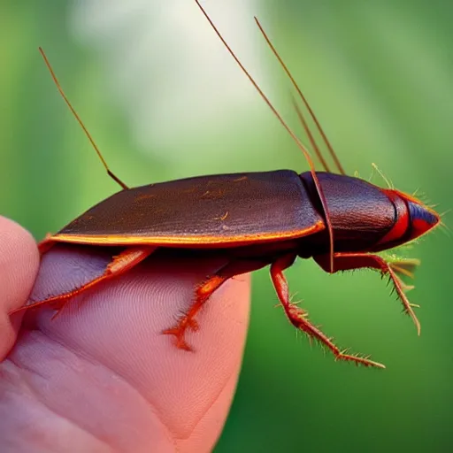 Prompt: cockroach head in giant animal corpus, amazing colors, scary picture, revenge, force