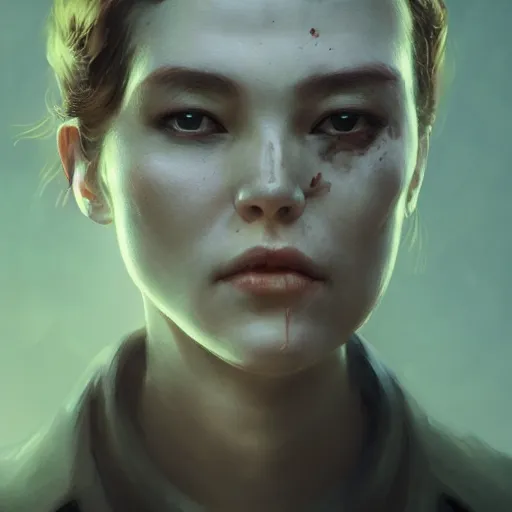 Image similar to a portrait of a smoking cyborg women by greg rutkowski, sung choi, mitchell mohrhauser, maciej kuciara, johnson ting, maxim verehin, peter konig, 8 k photorealistic, cinematic lighting, hd, high details, dramatic, dark atmosphere, trending on artstation