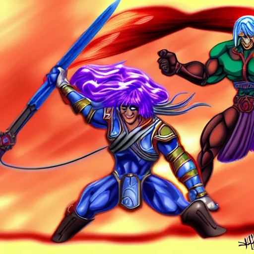 Prompt: he - man digital painting, highly detailed, anime