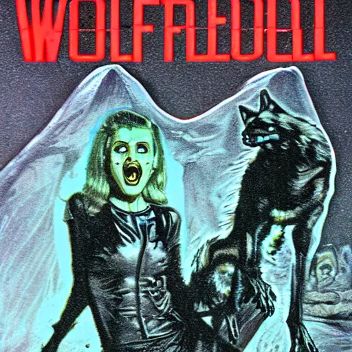 Image similar to wolfbot 80s horror VHS cover