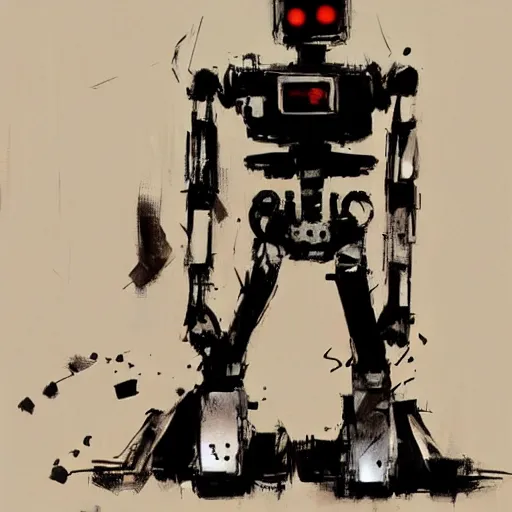 Image similar to an artwork of a robot girl, by Ashley Wood