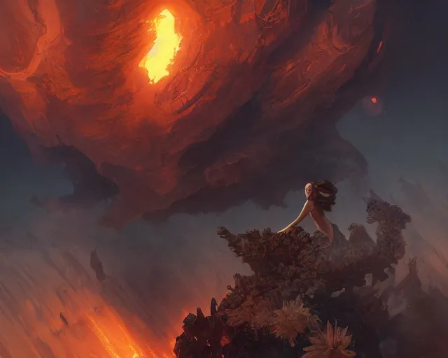 Image similar to photography of this planet being burned and destroyed by one man, deep focus, intricate, elegant, highly detailed, digital painting, artstation, concept art, matte, sharp focus, illustration, art by artgerm and greg rutkowski and alphonse mucha