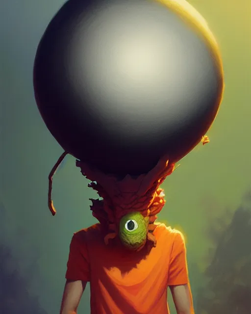 Image similar to highly detailed vfx portrait of a character of a basketball ball monster stephen bliss, chalk, unrealengine, greg rutkowski, loish, rhads, beeple, makoto shinkai and lois van baarle, ilya kuvshinov, rossdraws, tom bagshaw,