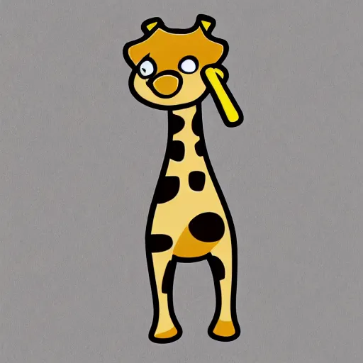 Prompt: giraffe skateboarding sticker