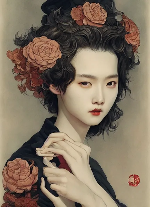 Prompt: cai xukun by james jean, manuel sanjulian, tom bagshaw