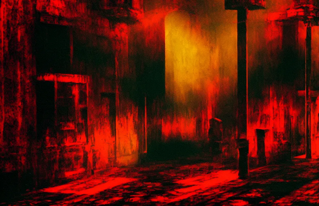 Image similar to most glorious colours ever put on canvas forms exist in three dimensions, with height, width, and depth. intact flawless ambrotype from 4 k criterion collection remastered cinematography gory horror film, ominous lighting, evil theme wow photo realistic postprocessing macrolens painting by claude gellee