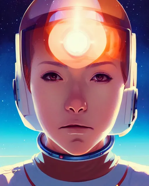 Image similar to portrait of a female astronaut, scifi, face like ester exposito, blonde shinkai makoto studio ghibli studio key hideaki anno sakimichan stanley artgerm lau rossdraws james jean marc simonetti elegant highly detailed digital painting artstation pixiv