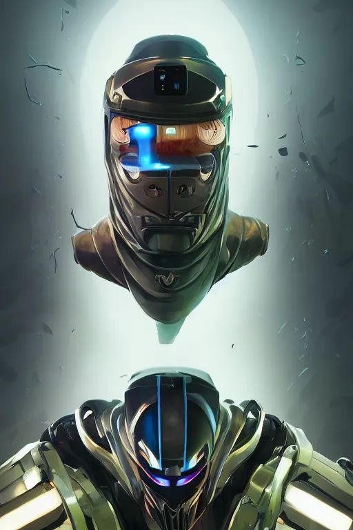 Image similar to epic mask helmet robot ninja portrait stylized as fornite style game design fanart by concept artist gervasio canda, behance hd by jesper ejsing, by rhads, makoto shinkai and lois van baarle, ilya kuvshinov, rossdraws global illumination radiating a glowing aura global illumination ray tracing hdr render in unreal engine 5