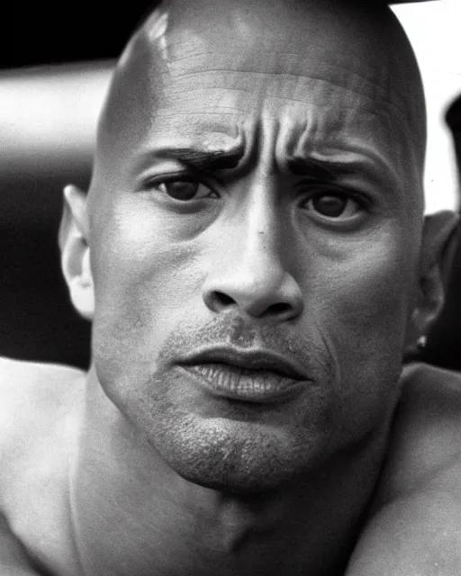 Image similar to film still close - up shot of dwayne johnson as travis bickle from the movie taxi driver. photographic, photography