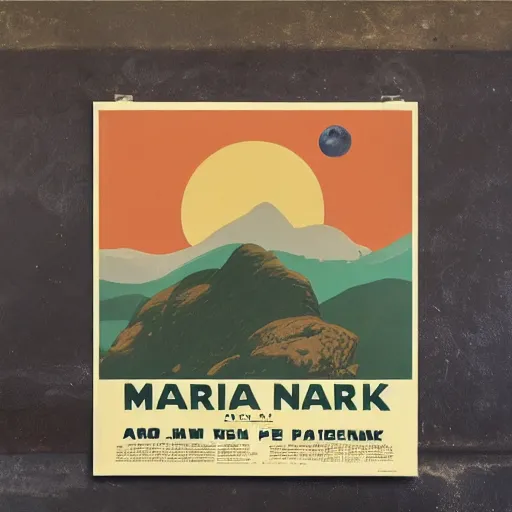 Prompt: vintage national park poster for mars